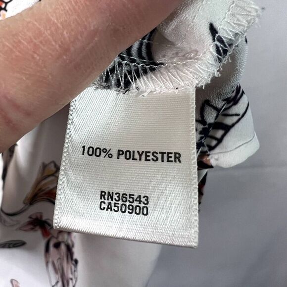 Van Heusen Floral Print Lightweight Sheer Blouse Medium Cottage Core - Picture 3 of 9